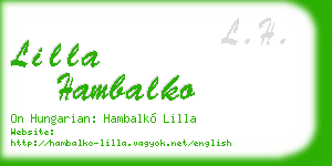 lilla hambalko business card
